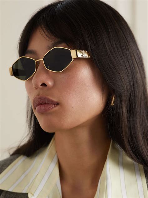 celine sunglasses triomphe gold